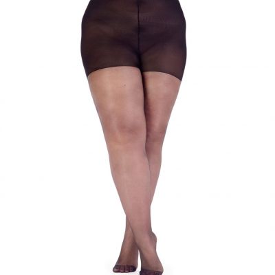 Women's Plus Size Gloss Tights 2PP Black Black 2XL US18-22